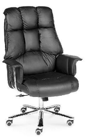 Office chair NORDEN President H-1133-35 leather, metal color chrome, leather color black