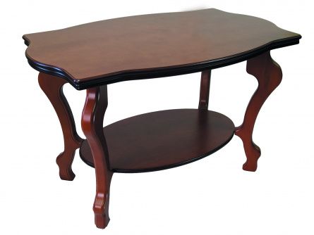 Coffee table Berger 000190, medium brown color, materials beech, mdf, oak veneer