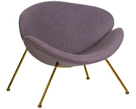 DOBRIN EMILY designer armchair, grey AF7 fabric, gold base