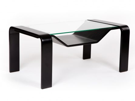 Coffee table Huron 001860, wenge color, lmdf materials, metal