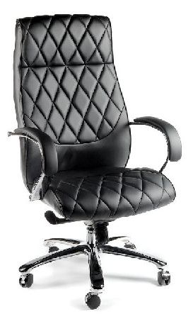 Office chair NORDEN Bond H-2029-35, metal color gray/chrome, eco-leather color black