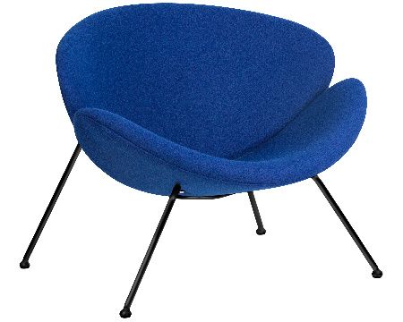 DOBRIN EMILY designer armchair (blue AF6 fabric, black base)