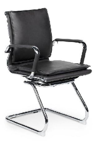 Office chair NORDEN Harman CF HB-101-35, metal color chrome, eco-leather color black