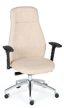 Office chair NORDEN Malta W-1001-1 beige, metal/ABS plastic color white/chrome, fabric color beige