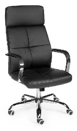 Office chair NORDEN Alex H-3021-35, chrome/metal color gray, eco-leather color black