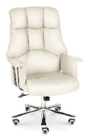 Office chair NORDEN President H-1133-70-5 , metal color chrome, eco-leather color ivory