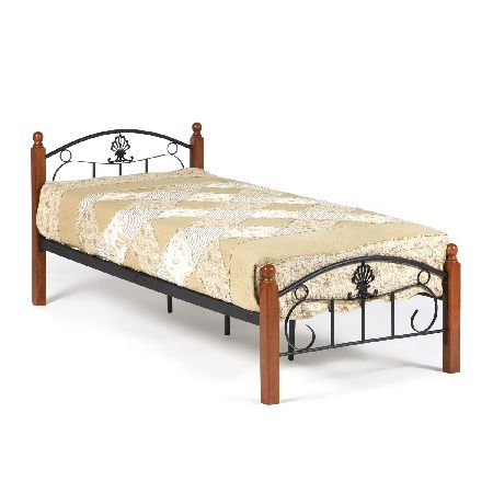 Bed Tetchair RUMBA Wood slat base 14001 red oak/black