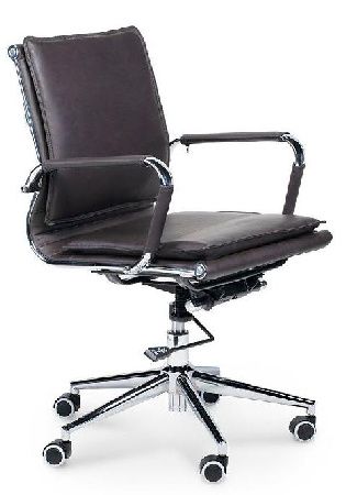 Office chair NORDEN Harman LB HA-101-322, metal color chrome, eco-leather color T.brown