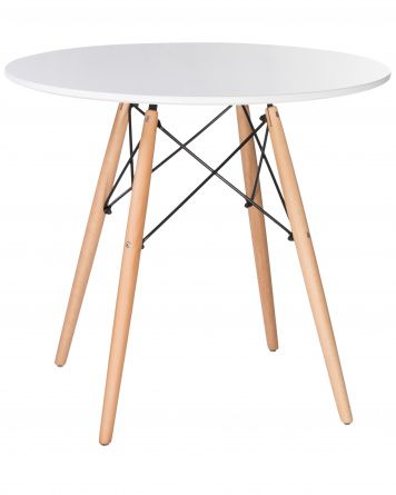 DOBRIN CHELSEA`80 kitchen table, light beech legs, white countertop