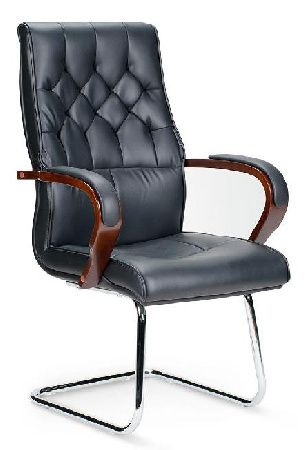 Office chair NORDEN Botticelli CF P2338B-02, metal color chrome, eco-leather color black