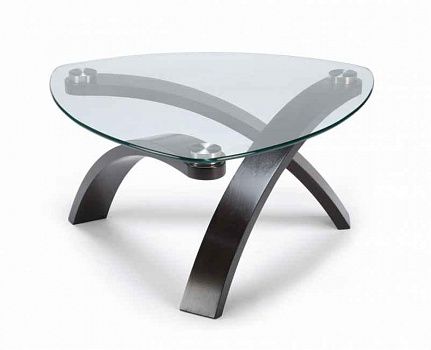 Coffee table Huron 000482, wenge color structure, materials glass, veneer