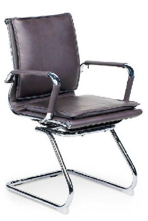 Office chair NORDEN Harman CF HB-101-322, metal color chrome, eco-leather color T.brown