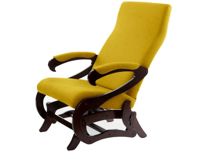 Pendulum chair Siena 005717, color yellow, walnut, materials plywood, PU