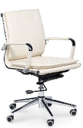 Office chair NORDEN Harman LB HA-101-70-5 , metal color chrome, eco-leather color ivory