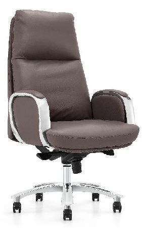 Office chair NORDEN Senate YS1815A-brown, metal color chrome/aluminum, leather color T.brown