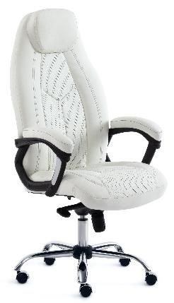 Tetchair 15307 BOSS luxury armchair (chrome), white