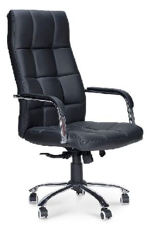 Office chair NORDEN Rimini H-1702-70, metal color chrome, eco-leather color black