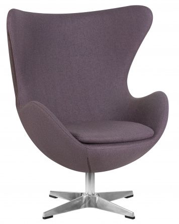 Designer armchair DOBRIN EGG, grey fabric AF7