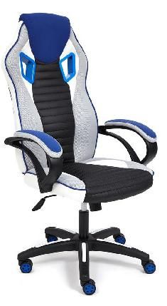 Tetchair PILOT chair 13951 black perforated/St.grey/blue