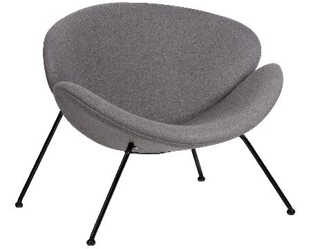 DOBRIN EMILY designer armchair (grey AF7 fabric, black base)