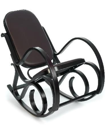 Rocking chair Tetchair 13965 wood: wenge #9, eco-leather dark brown