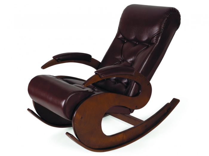 Rocking chair Tenaria 000355, dark brown color, materials wood, PU