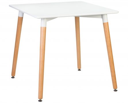 DOBRIN SERRA kitchen table, light beech legs, white countertop