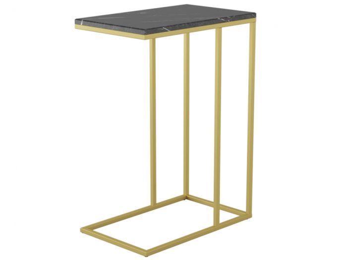 Table pressed with Agami 006677, color black marble/gold, mdf materials, metal