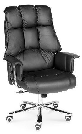 Office chair NORDEN President H-1133-35, metal color chrome, eco-leather color black