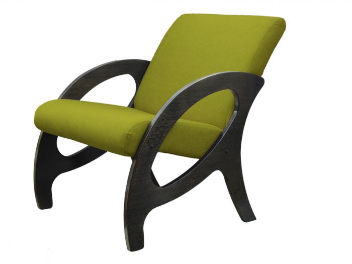 Alma 005729 armchair, lime color, wenge, patina, plywood, PU materials