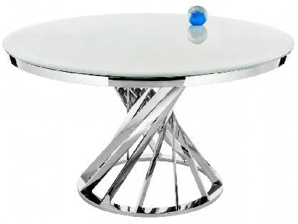 Woodville table 11395 Twist steel / white