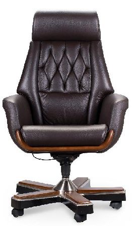 Office chair NORDEN Throne YS1505A-brown, metal/wood color brown/dark walnut