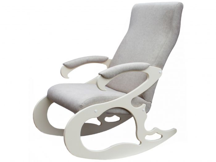 Rocking chair Verona 005721, color fabric grey, champagne oak, materials plywood, PU