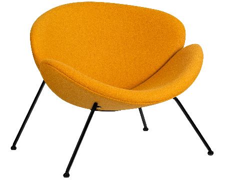 DOBRIN EMILY designer armchair (yellow fabric AF13, black base)