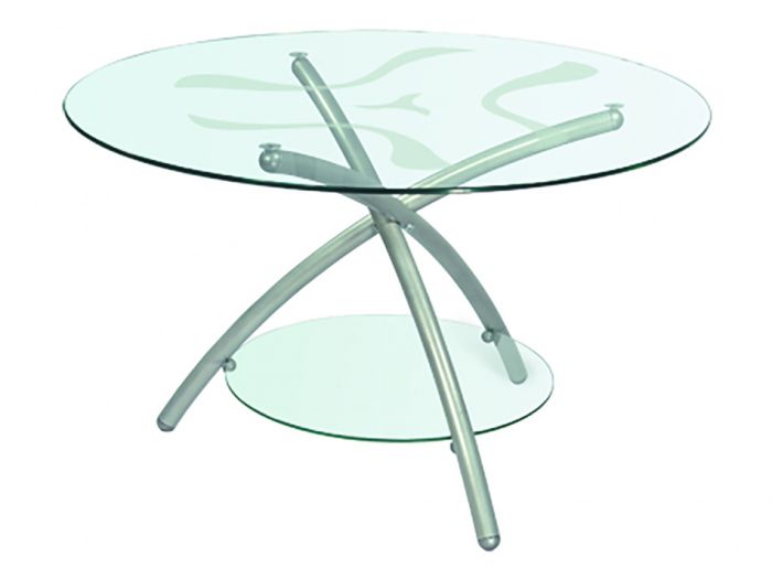 Coffee table Duo 001650, metallic color, materials glass, metal