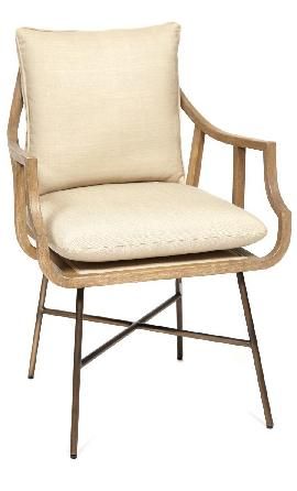 Armchair Secret De Maison Pintada 13877 Antique oak/beige fabric