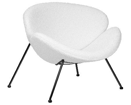 DOBRIN EMILY designer armchair (white (boucle) fabric, black base)