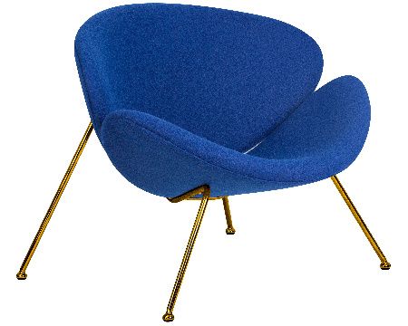 DOBRIN EMILY designer armchair, blue AF6 fabric, gold base