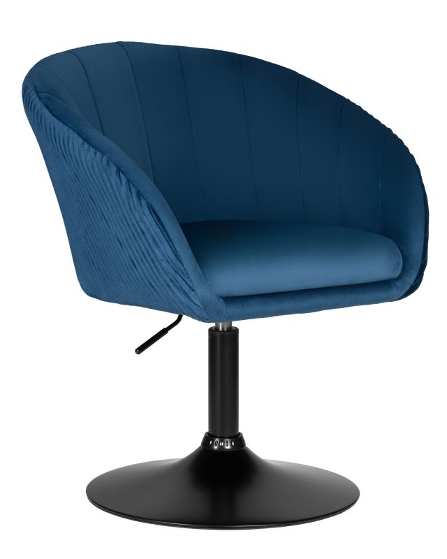 Designer armchair DOBRIN EDISON BLACK, blue velour (1922-20)