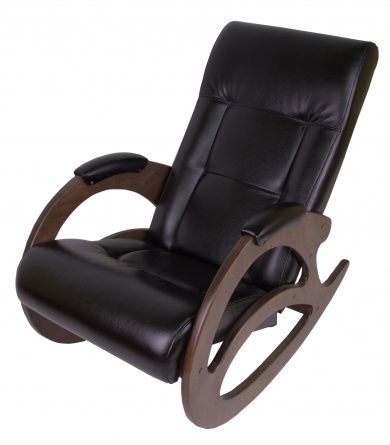 Rocking chair Tenaria 001464, dark brown color, materials wood, PU