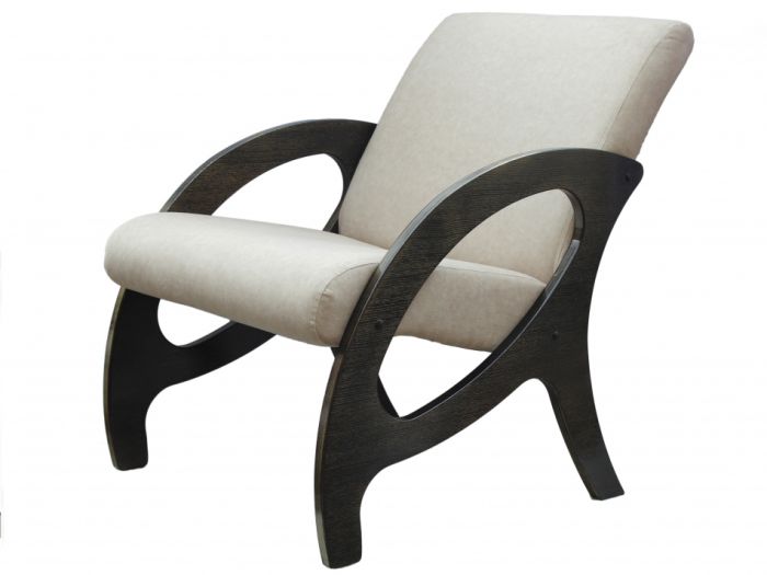 Alma 005720 armchair, cream color , wenge , patina, plywood, PU materials