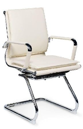 Office chair NORDEN Harman CF HB-101-70-5 , metal color chrome, eco-leather color ivory