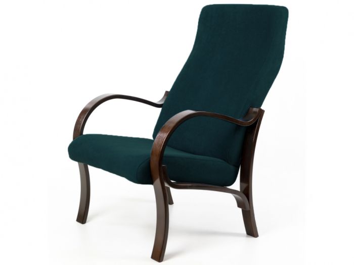 Armchair Milan 005713, color emerald, walnut, materials plywood, PU