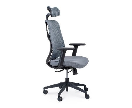 Office chair NORDEN Image YS-0817H(D+T), ABS plastic color black, fabric color gray