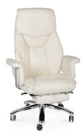 Office chair NORDEN Parliament H-2021-70-5 , chrome/metal color gray, eco-leather color ivory