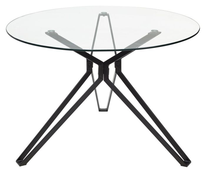 M-city VENETO 60160 table, black metal, transparent glass