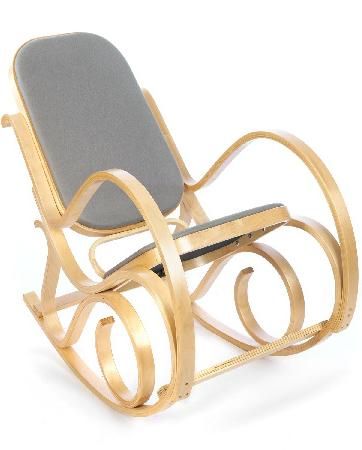 Rocking chair Tetchair 13966 wood: natural #1, fabric light grey 2022-6