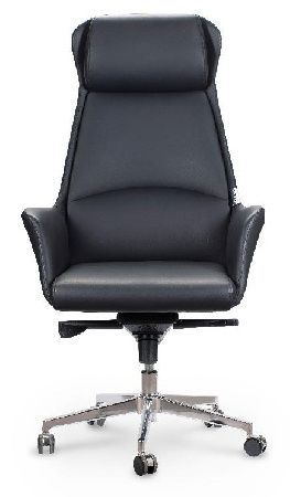 Office chair NORDEN Minister WH66-blackPU, metal color chrome, eco-leather color black