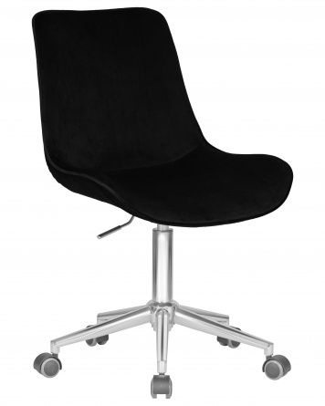 Office chair DOBRIN DORA, black velour (1922-21), chrome-plated steel