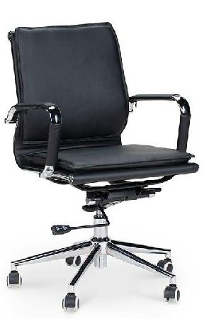 Office chair NORDEN Harman LB HA-101-35, metal color chrome, eco-leather color black